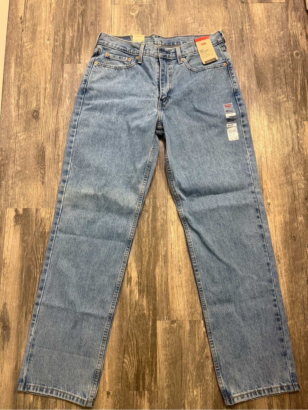 Levi’s 550 Relaxed Women’s Jeans 33x34 Light Wash Blue Denim NWT 100% Cotton